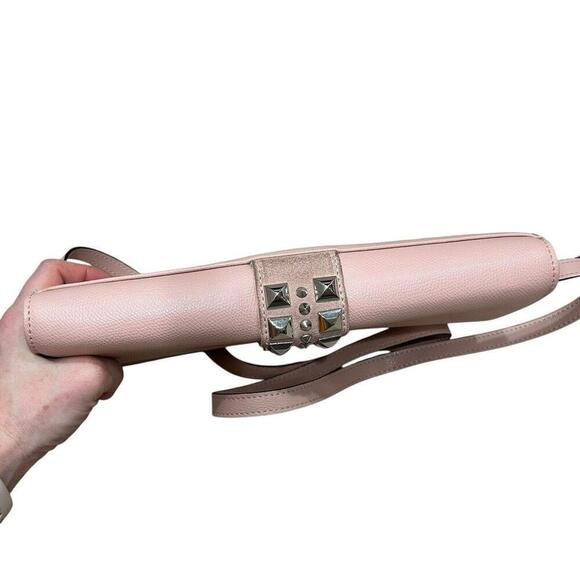 Valentino Cocotte Rose Pink Leather Silver Rockstud Envelope Shoulder Bag $895 - Picture 8 of 16